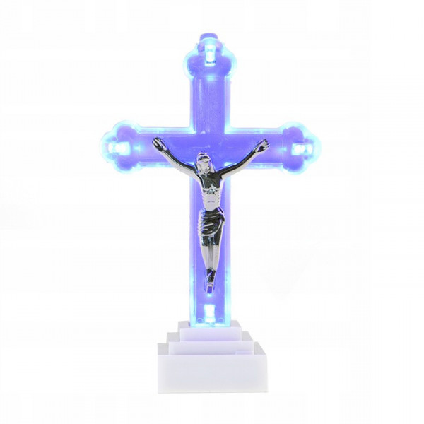 Krzyżyk LED niebieskie światło 13cm 2