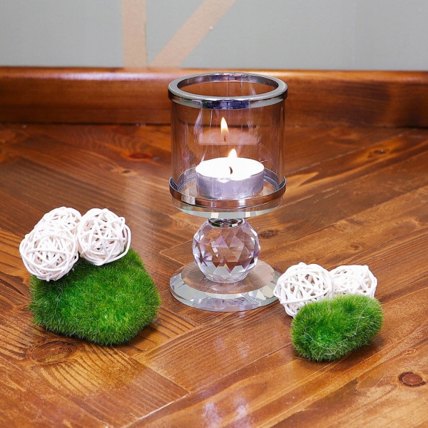 Szklany świecznik na tealight 12,5cm 7