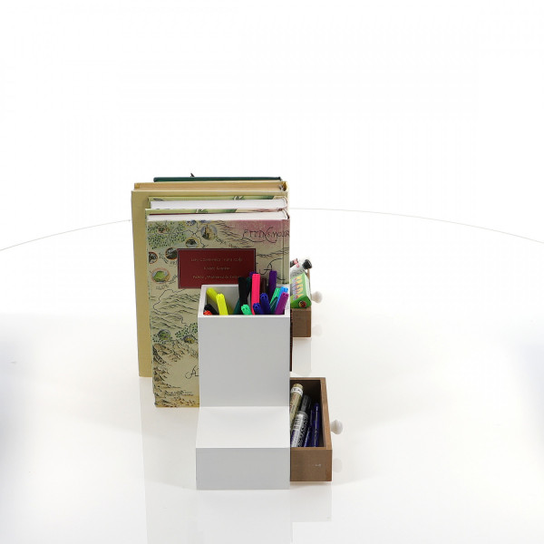 Drewniana podstawska na książki - organizer 36×10×16,5cm 8