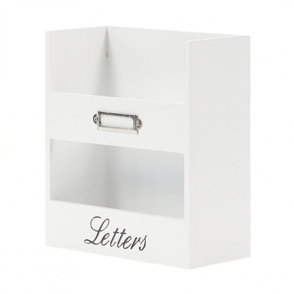 Biały drewniany listownik LETTERS 17,5×8×20cm