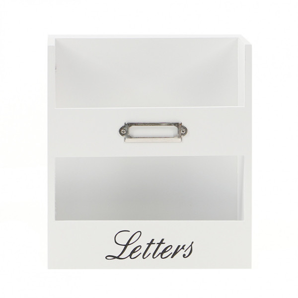 Biały drewniany listownik LETTERS 17,5×8×20cm 2