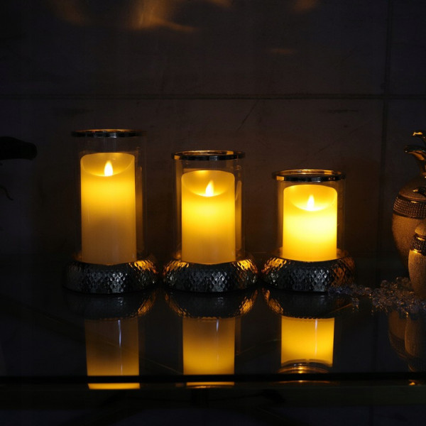 Woskowa świeca LED z tańczącym płomieniem 10cm 8