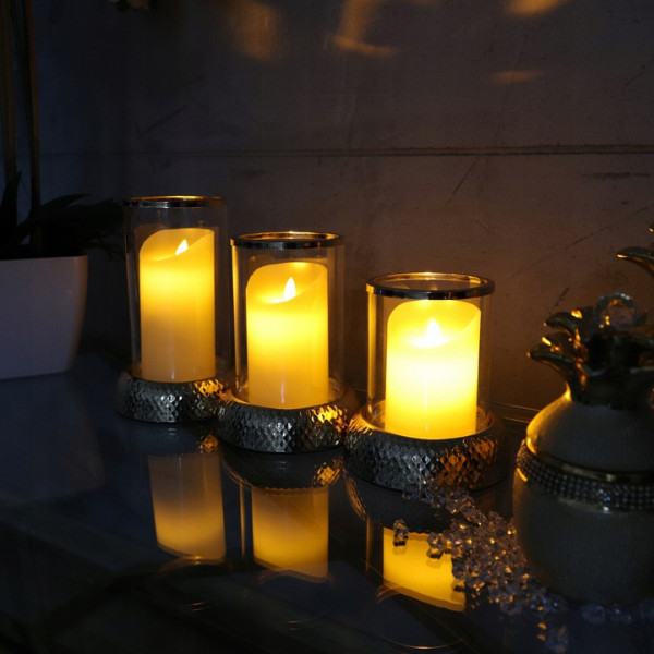 Woskowa świeca LED z tańczącym płomieniem 12,5cm 7