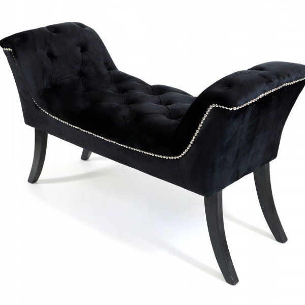 Pikowane siedzisko szezlong Enna w kolorze czarnym 3