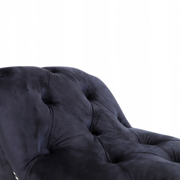 Pikowane siedzisko szezlong Enna w kolorze czarnym 4