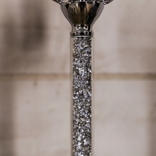 Srebrny świecznik glamour z pirytem 30cm 5