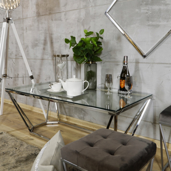 Srebrny stolik-ława Oktana 120 ×60 ×45cm 8