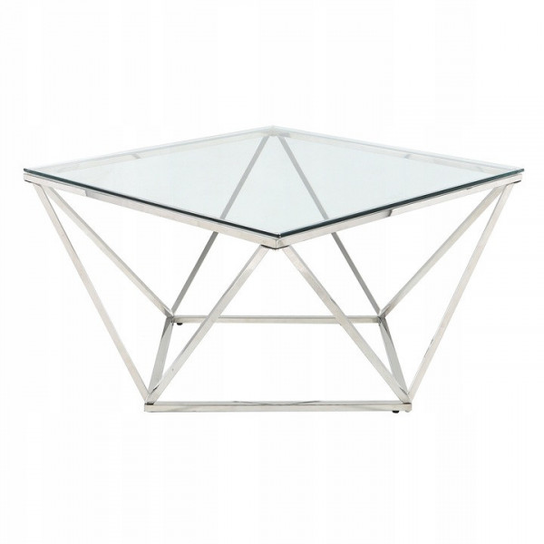 Srebrny stolik kawowy Java L 100x100x45cm