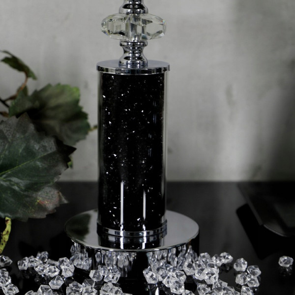 Srebrny świecznik glamour z czarnym pirytem S 13