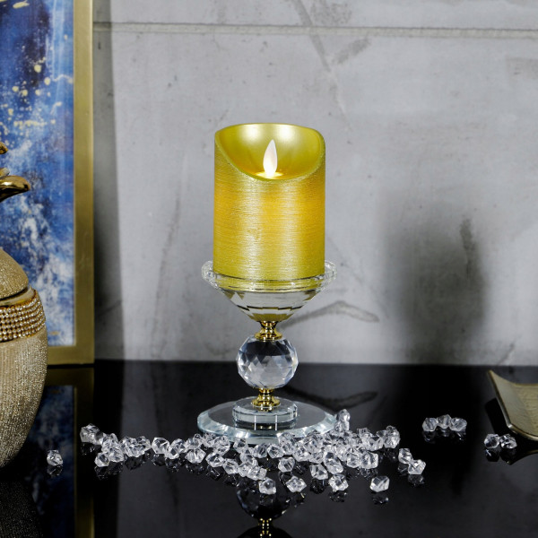 Kryształowy świecznik ze złotym zdobieniem S 5