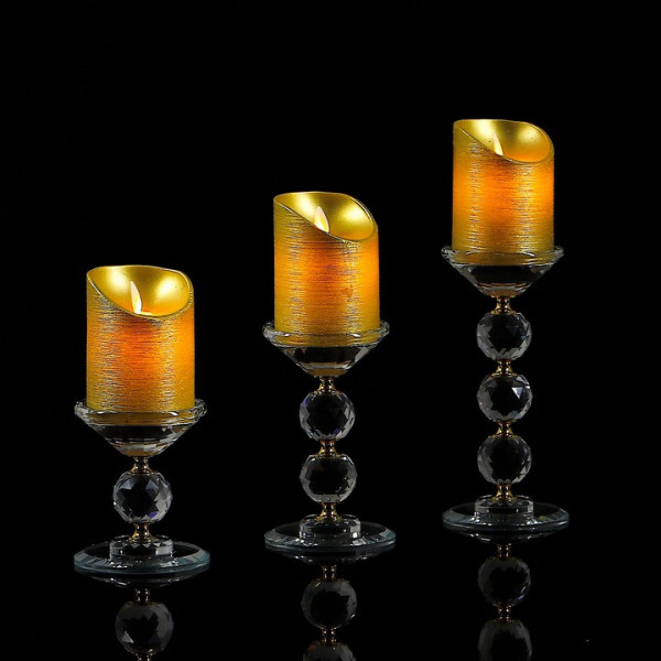 Kryształowy świecznik ze złotym zdobieniem S 10