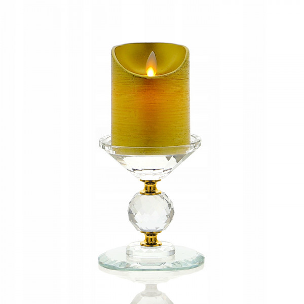 Kryształowy świecznik ze złotym zdobieniem S 2