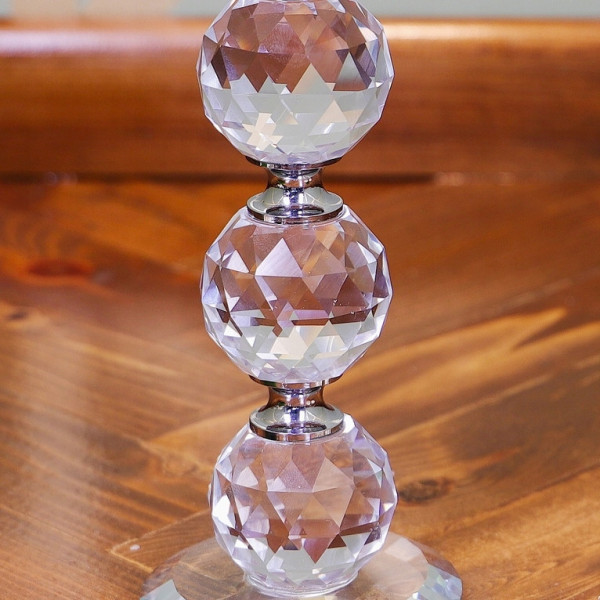 Szklany świecznik na tealight 22cm 8