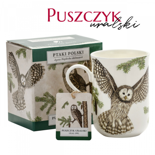 Kubek 300ml puszczyk uralski - kolekcja ptaki polski
