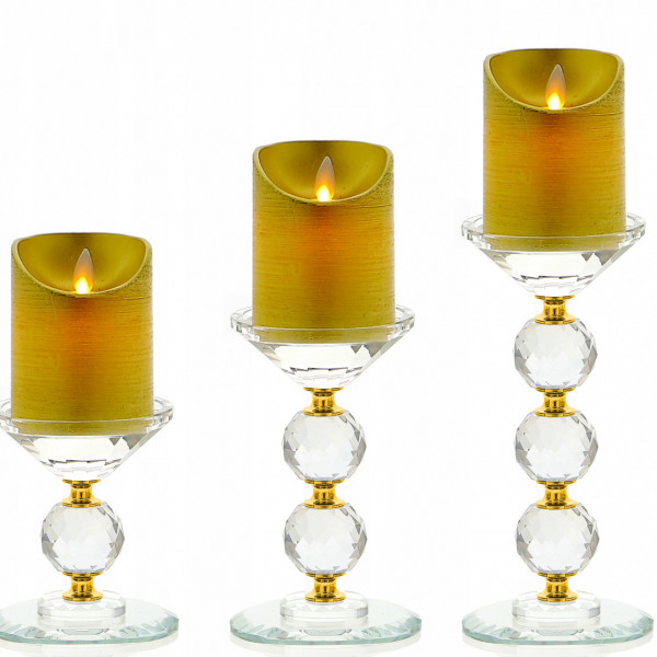 Zestaw trzech świeczników kryształowych 2