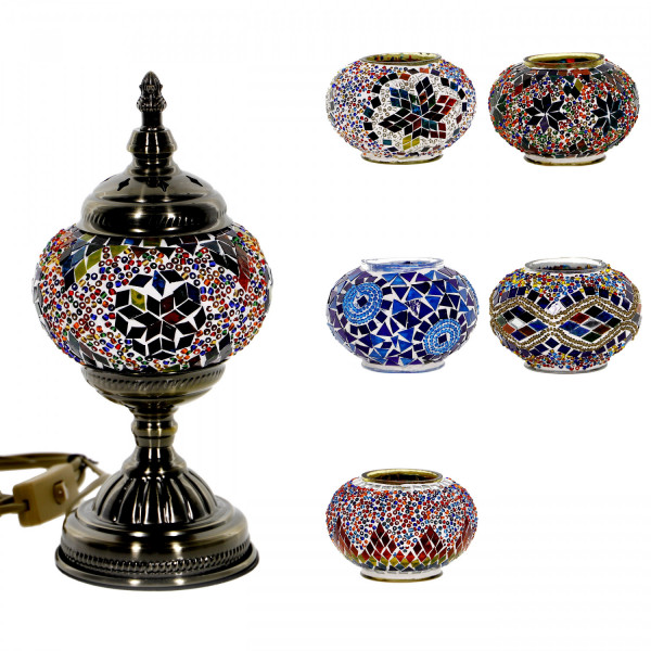 Mozaiczna lampka stołowa 28cm - kolekcja marokańska