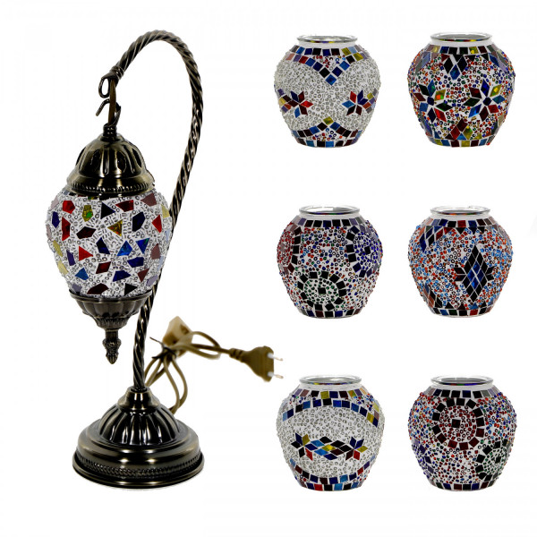 Lampka stołowa z mozaiki SWAN - kolekcja marokańska