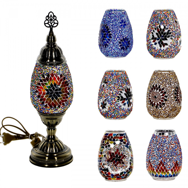 Lampka stołowa z mozaiki Faberge 39cm - kolekcja marokańska