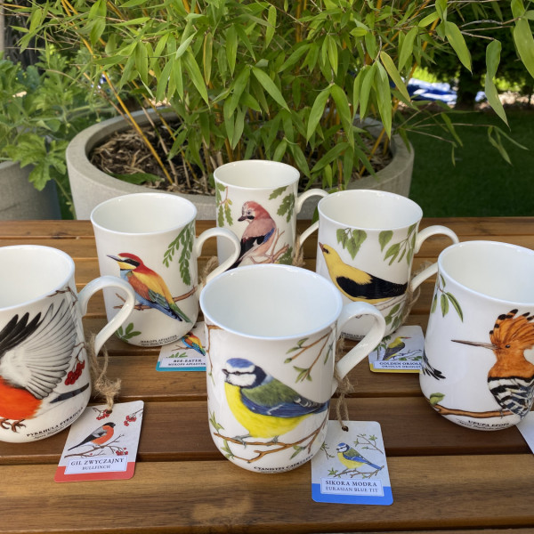 Zestaw 6 Kubków z Kolekcji „Ptaki Polski” by Agata Hajdecka - Porcelana Bone China