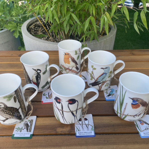 Zestaw 6 Kubków z Kolekcji „Ptaki Polski” by Agata Hajdecka - Porcelana Bone China