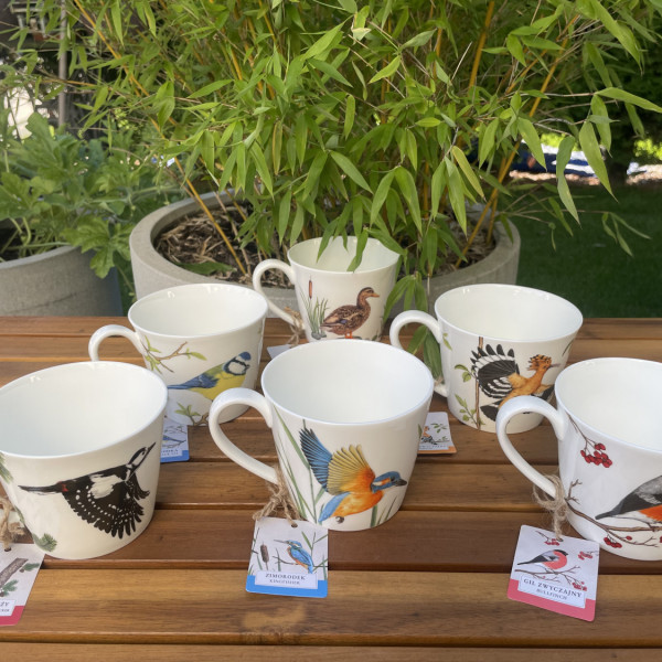 Zestaw 6 Kubków 400 ml z Kolekcji „Ptaki Polski” by Agata Hajdecka - Porcelana Bone China 1