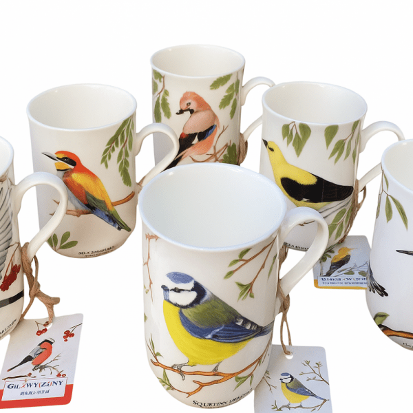 Zestaw 6 Kubków z Kolekcji „Ptaki Polski” by Agata Hajdecka - Porcelana Bone China