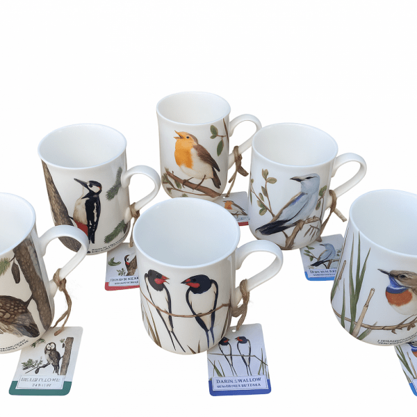 Zestaw 6 Kubków z Kolekcji „Ptaki Polski” by Agata Hajdecka - Porcelana Bone China