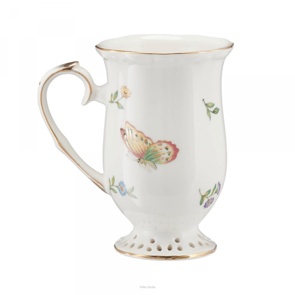 Kubek porcelanowy dekorowany złotą linią 300ml - LEDA IVORY 1
