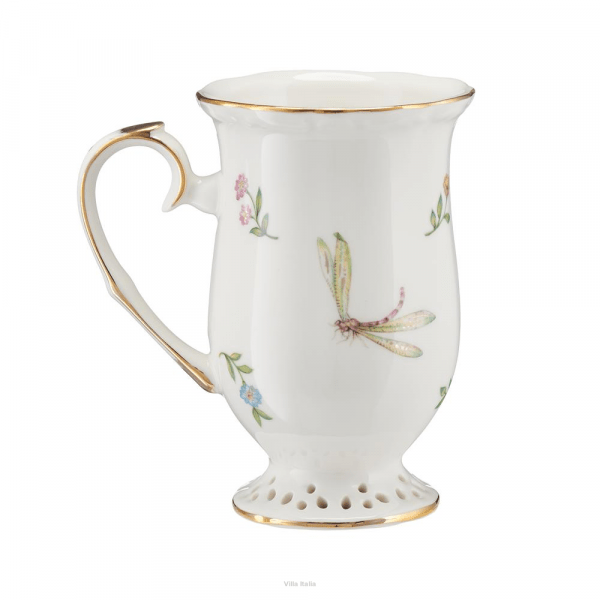 Kubek porcelanowy dekorowany złotą linią 300ml - LEDA IVORY 2