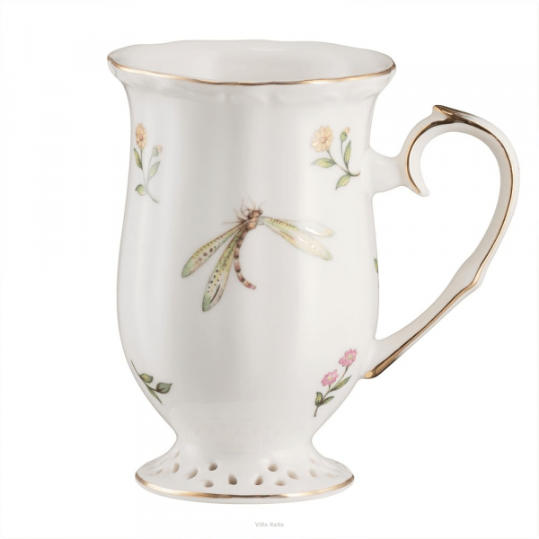 Kubek porcelanowy dekorowany złotą linią 300ml - LEDA IVORY 4