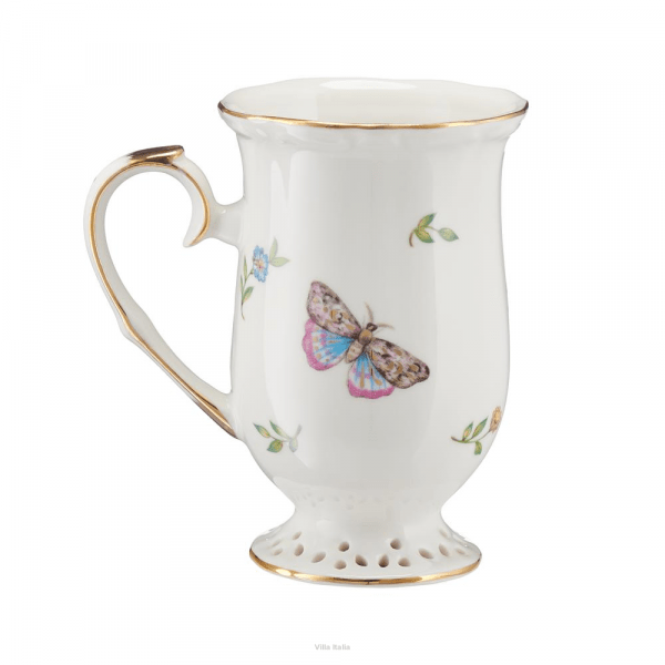 Kubek porcelanowy dekorowany złotą linią 300ml - LEDA IVORY 7