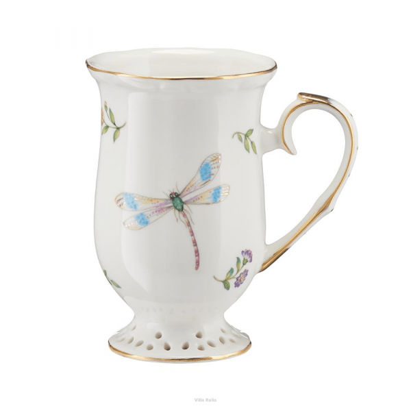 Kubek porcelanowy dekorowany złotą linią 300ml - LEDA IVORY 8