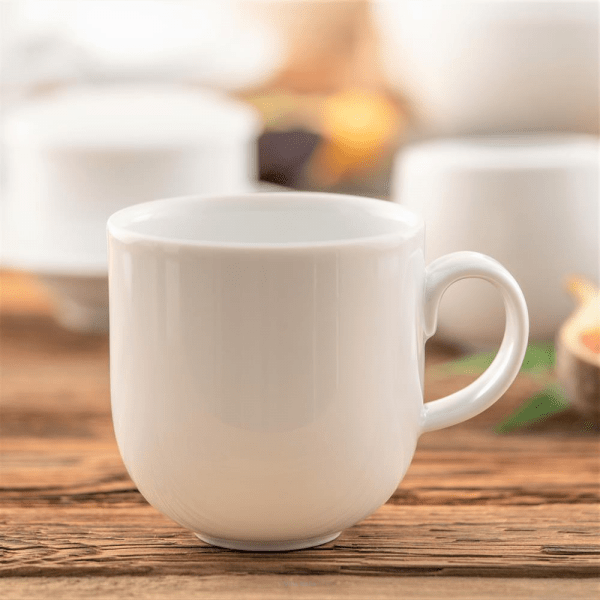 Kubek do kawy herbaty 350ml porcelanowy - PLUS WHITE 1
