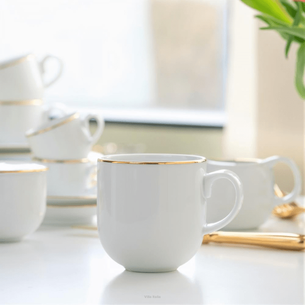 Kubek do kawy herbaty 350ml porcelanowy - PLUS GOLD 1