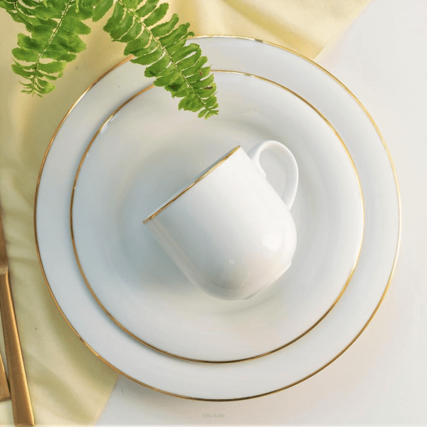 Kubek do kawy herbaty 350ml porcelanowy - PLUS GOLD 3