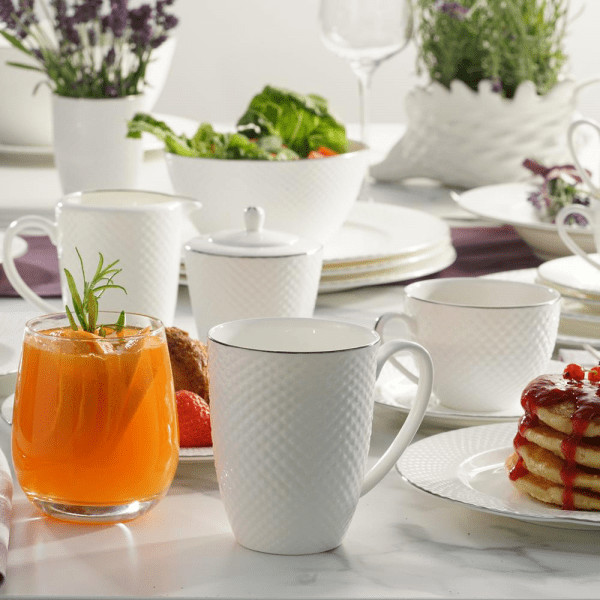 Kubek porcelanowy platynowa linia 350ml - BARI PLATIN 1