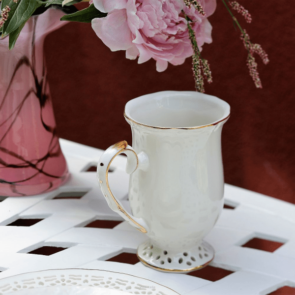 Kubek porcelanowy złota linia 300ml - CLARA Gold Ivory 1