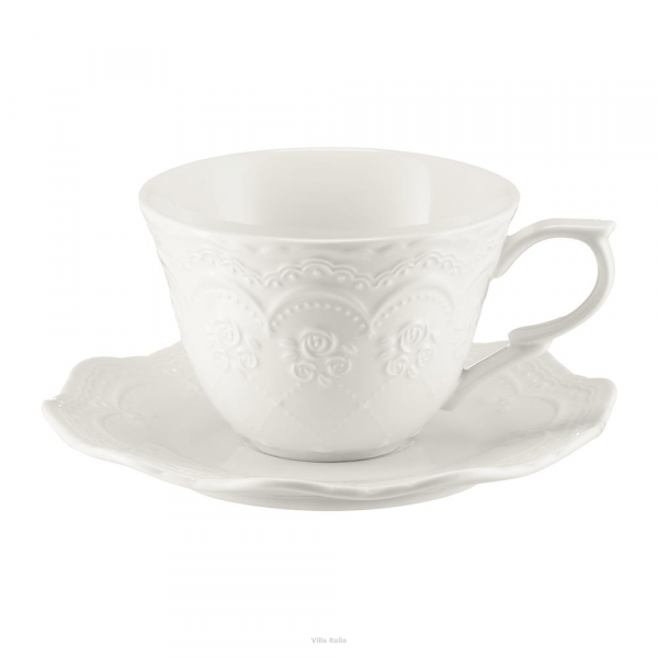 Filiżanka do herbaty porcelanowa 220ml ze spodkiem - AURELIA
