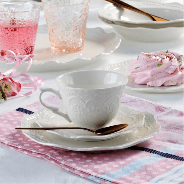 Filiżanka do herbaty porcelanowa 220ml ze spodkiem - AURELIA 3