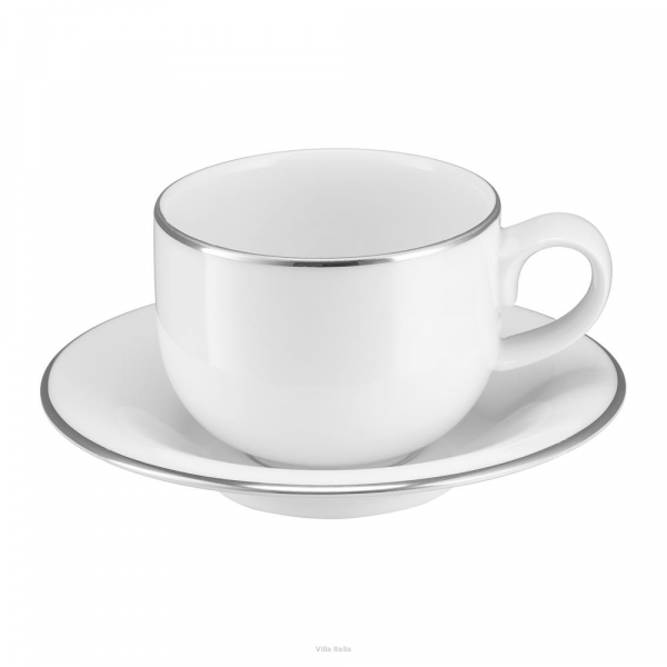 Filiżanka do kawy herbaty 230ml porcelanowa ze spodkiem - PLUS PLATIN
