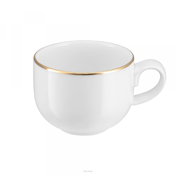 Filiżanka do kawy herbaty 230ml porcelanowa ze spodkiem - PLUS GOLD 1