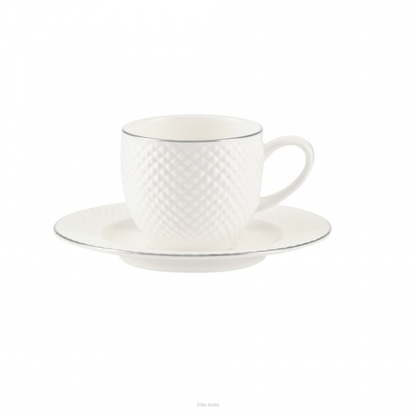 Filiżanka do espresso porcelanowa 100ml platynowa linia - BARI PLATIN