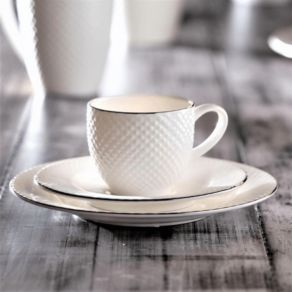 Filiżanka do espresso porcelanowa 100ml platynowa linia - BARI PLATIN 2