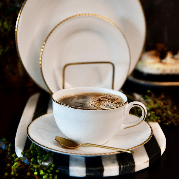 Filiżanka do kawy herbaty porcelanowa 330ml ze spodkiem - CAMILLA 3
