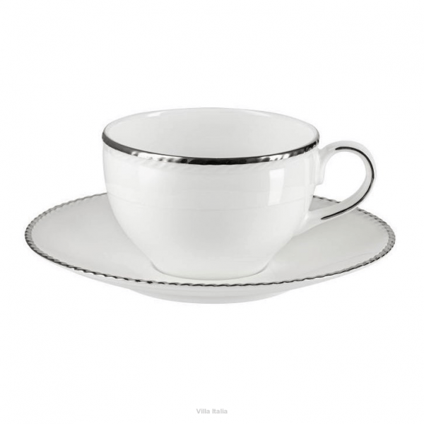 Filiżanka do kawy herbaty porcelanowa 330ml ze spodkiem - FLORIAN