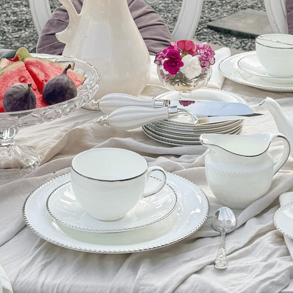 Filiżanka do kawy herbaty porcelanowa 330ml ze spodkiem - FLORIAN 2