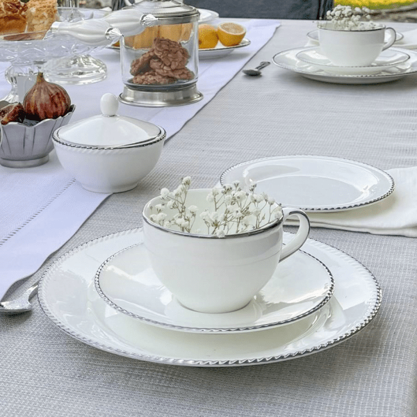 Filiżanka do kawy herbaty porcelanowa 330ml ze spodkiem - FLORIAN 3