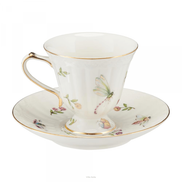 Filiżanka do herbaty porcelanowa 180ml ze spodkiem - LEDA IVORY 2