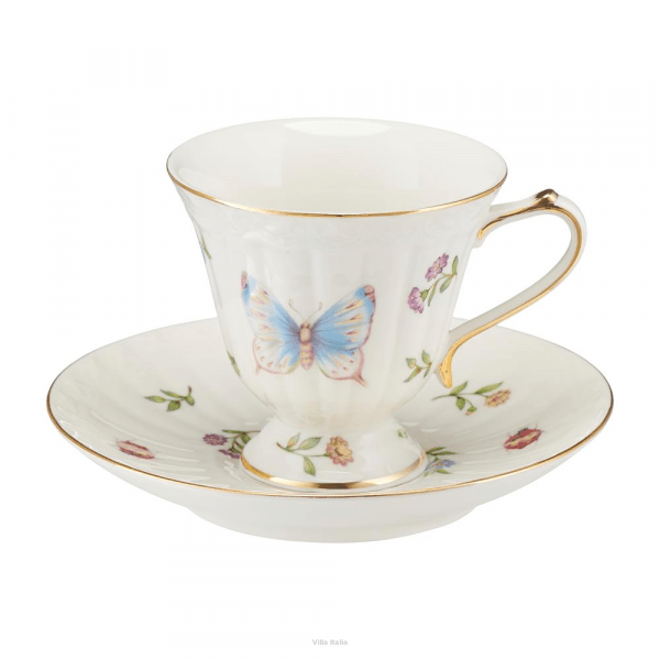Filiżanka do herbaty porcelanowa 180ml ze spodkiem - LEDA IVORY 3