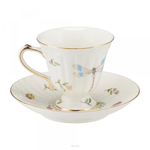 Filiżanka do herbaty porcelanowa 180ml ze spodkiem - LEDA IVORY 4
